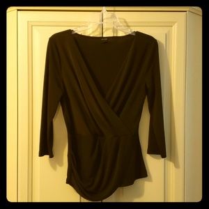 Ann Taylor Dramatic V-Neck 3/4 Sleeved Top, Size S
